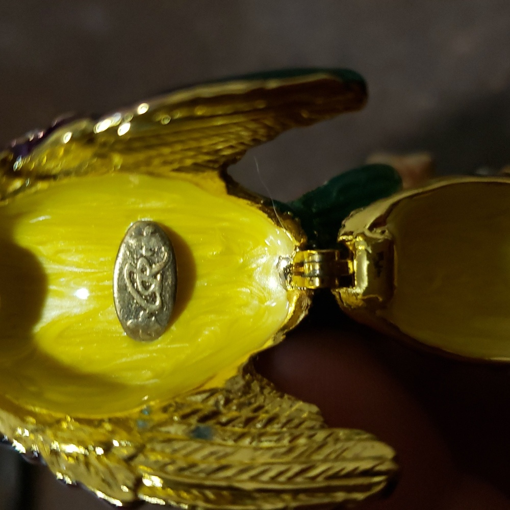Hand Painted Enamel Bird Brass Trinket Home Decor Figurine Keepsake Collectible - Picture 8 of 10